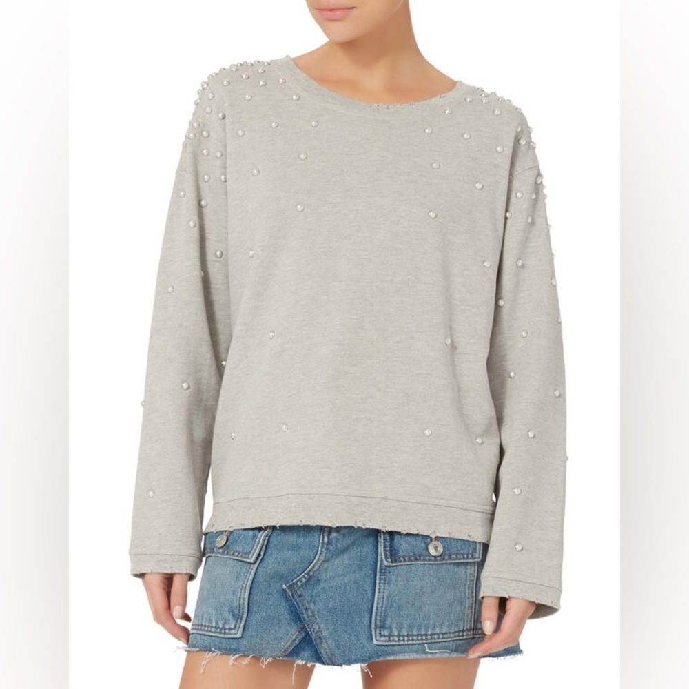 RTA Beale Pearl Embellished Sweatshirt